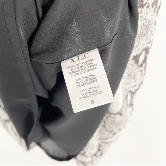 A.L.C. Brinley Snake Printed Short Sleeve Puff Mini Dress Casual Cocktail Party - Picture 7 of 7